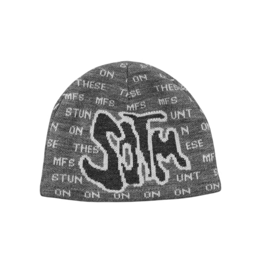 SOTM TEXT BEANIE 'GREY'